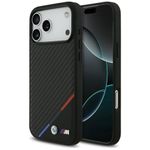 Etui BMW M Carbon Tricolor Line MagSafe do iPhone 17 Pro Max / 18 Pro Max czarny