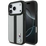 Etui BMW M Perforated Stripe Logo MagSafe do iPhone 17 Pro / 18 Pro szary