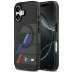 Etui BMW M IML Metal Buttons Tricolor Lines MagSafe do iPhone 17 czarny
