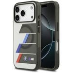 Etui BMW M IML Metal Buttons Tricolor Lines MagSafe do iPhone 17 Pro Max / 18 Pro Max antracyt