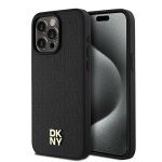 DKNY DKHMP15XPSHRPSK iPhone 15 Pro Max6.7" czarny/black hardcase Leather Monogram Pattern Metal Logo MagSafe