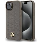DKNY DKHMP15MPSHRPSW iPhone 15 Plus /14 Plus 6.7" brązowy/brown hardcase Leather Pattern Metal Logo MagSafe