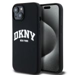 DKNY DKHMP15MSNYACH iPhone 15 Plus / 14Plus 6.7" czarny/black hardcase Liquid Silicone White Printed Logo MagSafe