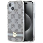 DKNY DKHMP15SHCPTSE iPhone 15 / 14 / 136.1" beżowy/beige hardcase IML Checkered Mono Pattern & Printed Stripes MagSafe