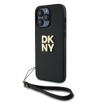 DKNY DKHCP14XPBSWSK iPhone 14 Pro Max6.7" czarny/black hardcase Wrist Strap Stock Logo