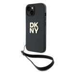 DKNY DKHCP15MPBSWSK iPhone 15 Plus6.7" czarny/black hardcase Wrist Strap Stock Logo