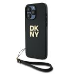 DKNY DKHCP15XPBSWSK iPhone 15 Pro Max6.7" czarny/black hardcase Wrist Strap Stock Logo