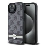 DKNY DKHCP15SPCPTSSK iPhone 15 / 14 / 136.1" czarny/black hardcase Leather Checkered Mono Pattern & Printed Stripes