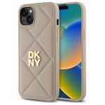 DKNY DKHCP15MPQDSLE iPhone 15 Plus 6.7" beżowy/beige Quilted Stack Logo