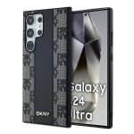 DKNY DKHMS24LPCPVSLK S24 Ultra S928czarny/black hardcase Leather Checkered Mono Pattern MagSafe