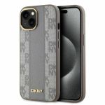 DKNY DKHMP15SPCPVSLE iPhone 156.1" beżowy/beige hardcase Leather Checkered Mono Pattern MagSafe
