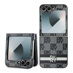 DKNY DKHCZF6PCPTSSK Z Flip6 F741 / Z Flip7 FE czarny/black chequered pattern printed stripes