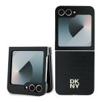 DKNY DKHCZF6PSHRPSK Z Flip6 F741 / Z Flip7 FE czarny/black repeat pattern stack logo