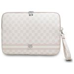DKNY Sleeve DKCS14PVSHLP 14" różowy/pink Checkered Pattern Printed Stripes