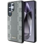 Etui DKNY Leather Checkered Pattern MagSafe do Samsung Galaxy S25 Ultra taupe