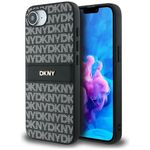 Etui DKNY Repeat Texture Pattern with Tonal Stripe do iPhone 16e / 17e czarny