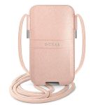 Guess Torebka GUPHLPSASBPI 6,7"różowy/pink Saffiano Strap