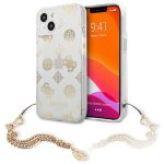 Guess GUHCP13SKSPEGO iPhone 13 mini 5,4"złoty/gold hardcase Peony Chain Collection
