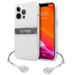 Guess GUHCP13LKB4GGR iPhone 13 Pro / 136,1" Transparent hardcase 4G Grey Strap Charm