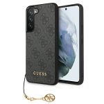 Guess GUHCS22MGF4GGR S906 S22+szary/grey hardcase 4G Charms Collection