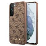 Guess GUHCS22MG4GFBR S22+ S906brązowy/brown hard case 4G Metal Gold Logo