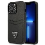 Guess GUHCP13XPSATPK iPhone 13 Pro Max6,7"czarny/black hardcase SaffianoTriangle Logo Cardslot