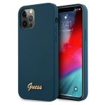 Guess GUHCP12LLSLMGBL iPhone12 Pro Max 6,7" niebieski/blue hardcase Metal Logo Script