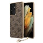Guess GUHCS21LGF4GBR S21 Ultra G998brązowy/brown hardcase 4G Charms Collection
