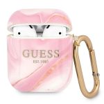 Guess GUA2UNMP AirPods 1/2 coverróżowy/pink Marble Collection