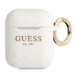 Guess GUA2SGGEH AirPods 1/2 coverbiały/white Silicone Glitter