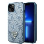 Guess GUHCP13MP4TPB iPhone 13 / 14 / 15 6.1" niebieski/blue hardcase 4G Triangle Logo Cardslot