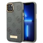 Guess GUHMP13MSAPSTG iPhone 13 / 14 / 15 6.1" szary/grey hardcase Peony Logo Plate MagSafe