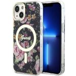 Guess GUHMP14SHCFWSK iPhone 14 / 15 / 136.1" czarny/black hardcase Flower MagSafe