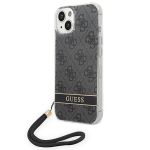 Guess GUOHCP14SH4STK iPhone 14 / 15 / 136.1" czarny/black hardcase 4G Print Strap