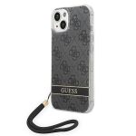 Guess GUOHCP14MH4STK iPhone 14 Plus/ 15 Plus 6.7" czarny/black hardcase 4G Print Strap