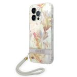 Guess GUOHCP14LHFLSU iPhone 14 Pro 6,1" fioletowy/purple hardcase Flower Strap