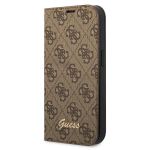Guess GUBKP14MHG4SHW iPhone 14 Plus/ 15 Plus 6.7" brązowy/brown book 4G Vintage Gold Logo