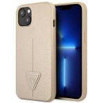 Guess GUHCP14MPSATLE iPhone 14 Plus / 15 Plus 6.7" beżowy/beige hardcase SaffianoTriangle Logo