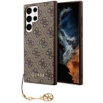 Guess GUHCS24LGF4GBR S24 Ultra S928 brązowy/brown hardcase 4G Charms Collection