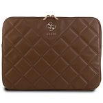 Guess Sleeve GUCS14ZPSQSSGW 14"brązowy/brown Quilted 4G