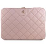 Guess Sleeve GUCS16ZPSQSSGP 16"różowy/pink Quilted 4G