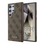 Guess GUHCS24LG4GFBR S24 Ultra S928 brązowy/brown hardcase 4G Metal Gold Logo