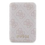 Guess Powerbank indukcyjny 15WGUPB5FP4EMGP 5000mAh różowy/pink 4G Leather Metal Logo MagSafe