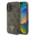 Guess GUHCP16MP4TDPW iPhone 16 Plus brązowy/brown hardcase Leather 4G Triangle Strass