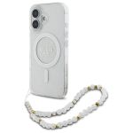 Guess GUHMP16SHGCRELST iPhone 166.1" przeźroczysty/transparent hardcase IML Glitter With Pearl Strap MagSafe