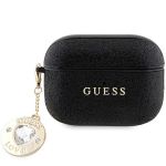 Guess GUAP2PGEHCDK AirPods Pro 2(2022/2023) cover czarny/black Fixed Glitter Heart Diamond Charm