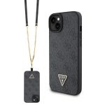 Guess GUHCP15SP4TDSCPK iPhone 15 / 14 / 13 6.1" czarny/black hardcase Crossbody 4G Metal Logo