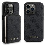 Zestaw Guess GUBPM5P13X4GEMGK iPhone13 Pro Max 6.7" hardcase + Powerbank 5000mAh MagSafe czarny/black 4G Metal Logo