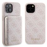 Zestaw Guess GUBPM5P15S4GEMGP iPhone15 6.1" hardcase + Powerbank 5000mAh MagSafe różowy/pink 4G Metal Logo