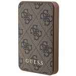 Guess Powerbank 15W GUPB5LP4GEGW5000mAh brązowy/brown 4G Leather Metal Logo